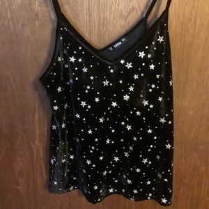 SHEIN Glitter Star Velvet Cami Top